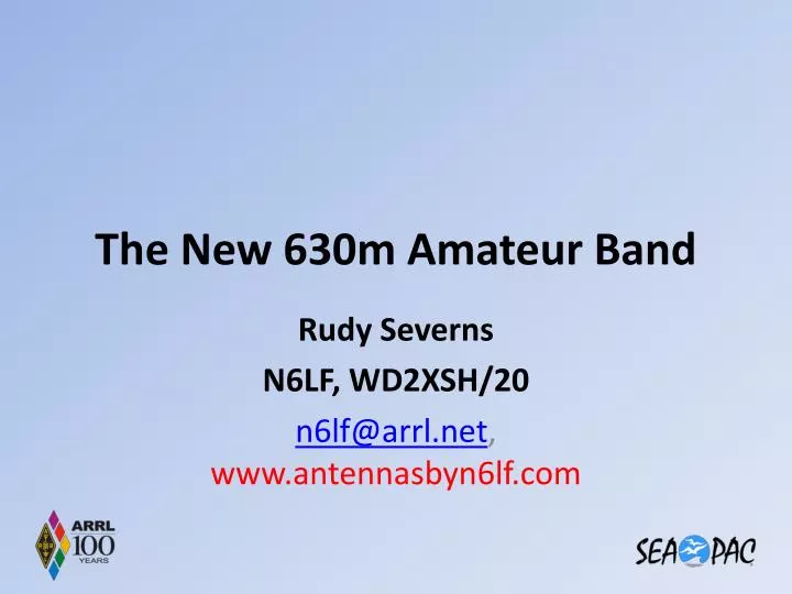 the new 630m amateur band