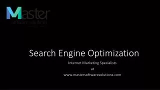 Search Engine Optimization Basics By Master Softwares