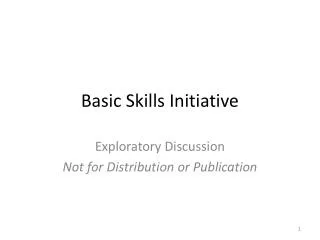 Basic Skills Initiative
