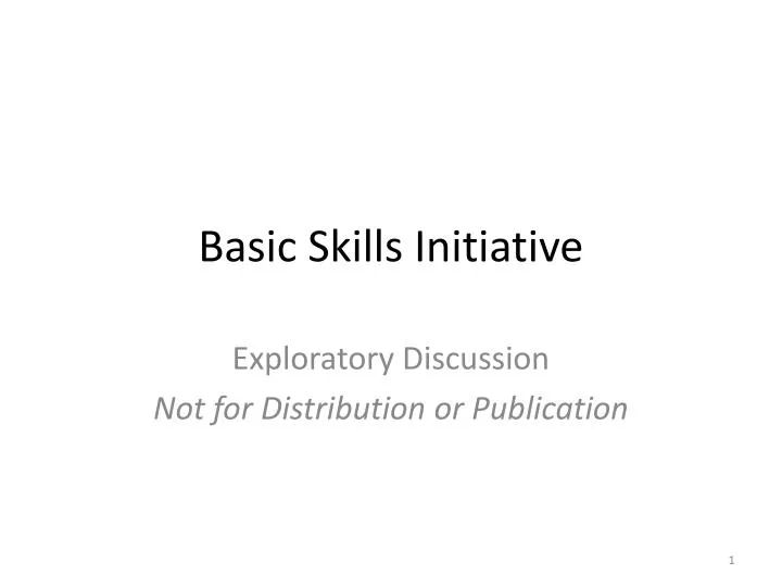 basic skills initiative