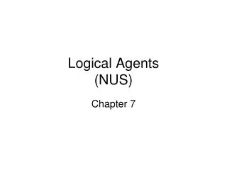 Logical Agents (NUS)