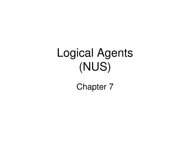 logical agents nus