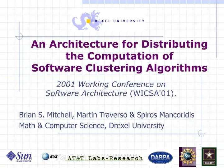 an architecture for distributing the computation of software clustering algorithms