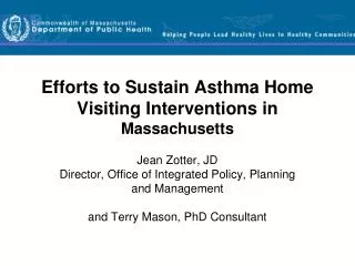 Efforts to Sustain Asthma Home Visiting Interventions in Massachusetts