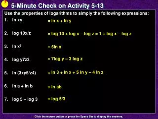 5-Minute Check on Activity 5-13