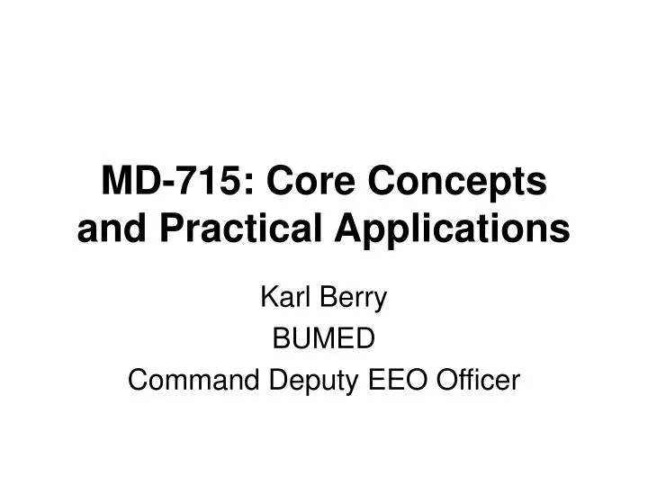 md 715 core concepts and practical applications