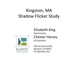 Kingston, MA Shadow Flicker Study