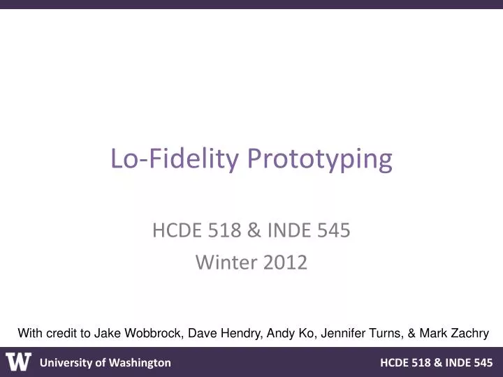 lo fidelity prototyping