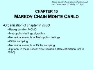 CHAPTER 16 M ARKOV C HAIN M ONTE C ARLO