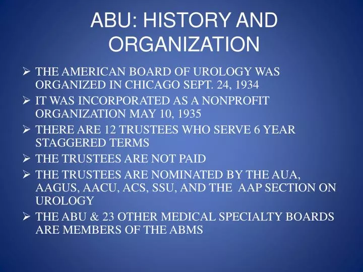 abu history and organization
