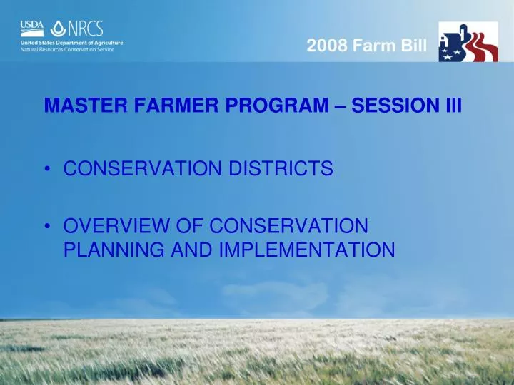 master farmer program session iii