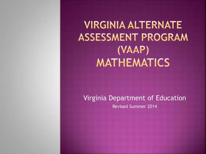 virginia alternate assessment program vaap mathematics