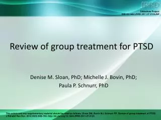 Review of group treatment for PTSD