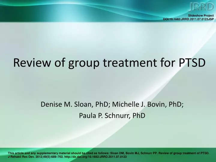 review of group treatment for ptsd