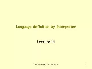 Language definition by interpreter