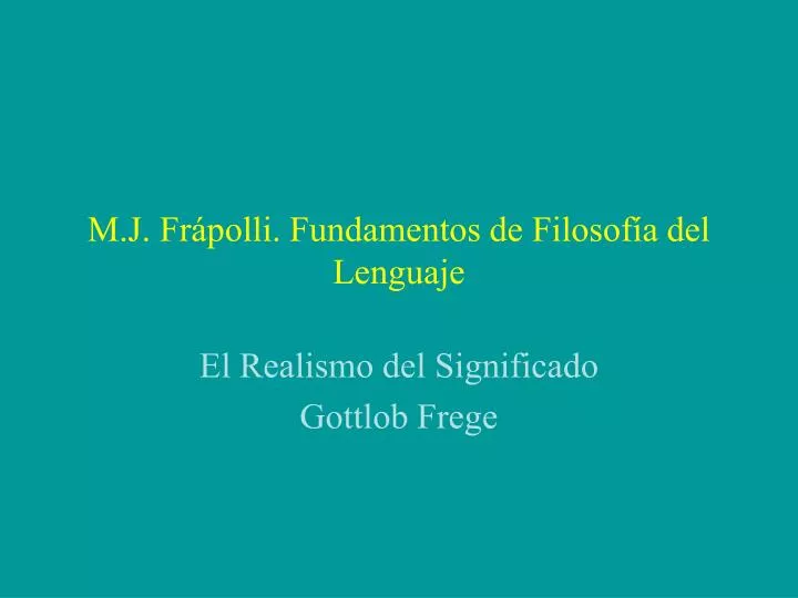 m j fr polli fundamentos de filosof a del lenguaje