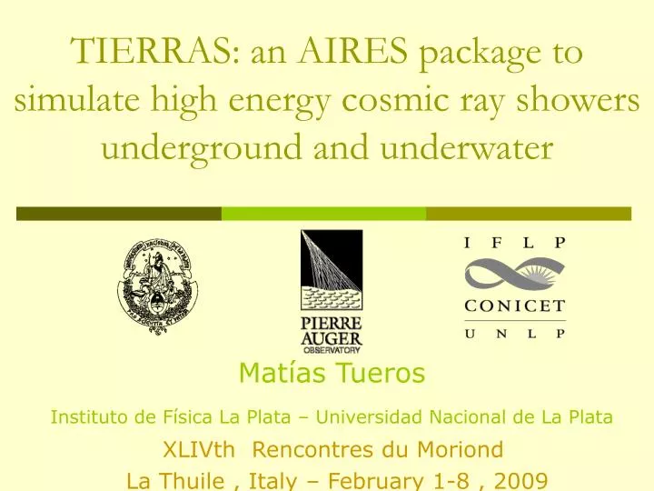 tierras an aires package to simulate high energy cosmic ray showers underground and underwater