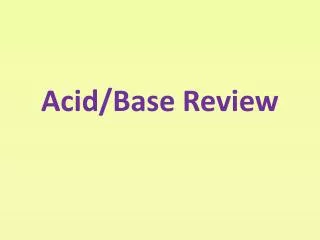 Acid/Base Review