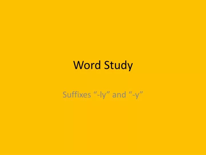 word study