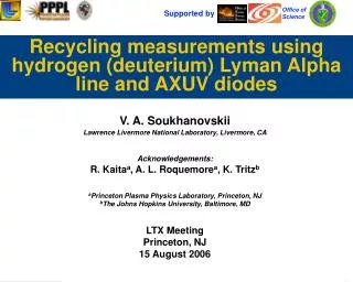 Recycling measurements using hydrogen (deuterium) Lyman Alpha line and AXUV diodes