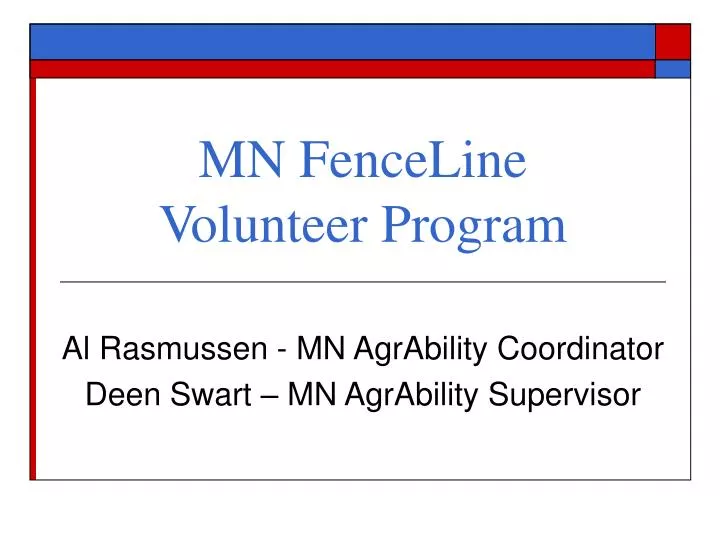 mn fenceline volunteer program