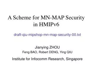 A Scheme for MN-MAP Security in HMIPv6