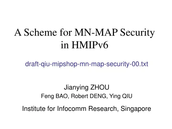 a scheme for mn map security in hmipv6