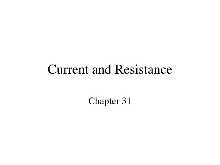 current and resistance