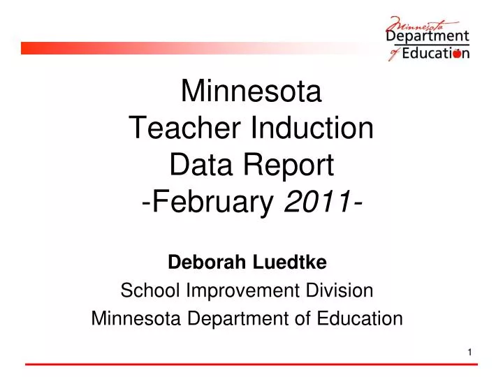 minnesota teacher induction data report february 2011