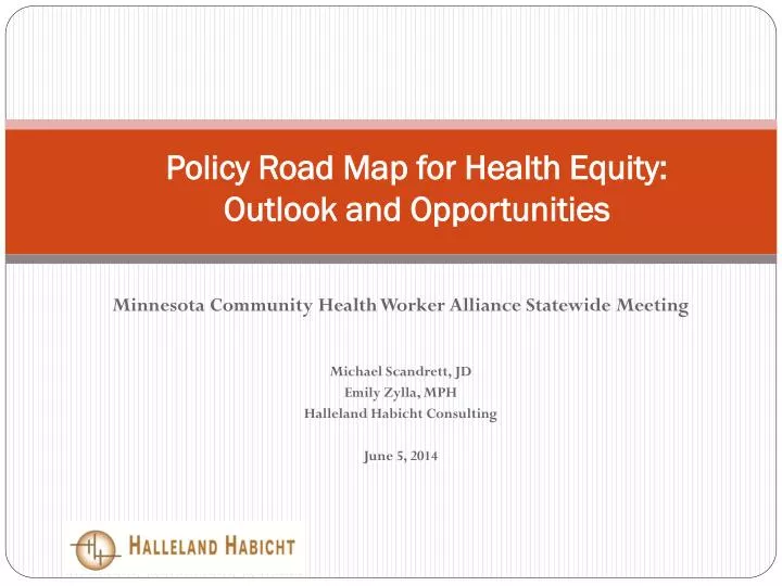 policy road map for health equity outlook and opportunities