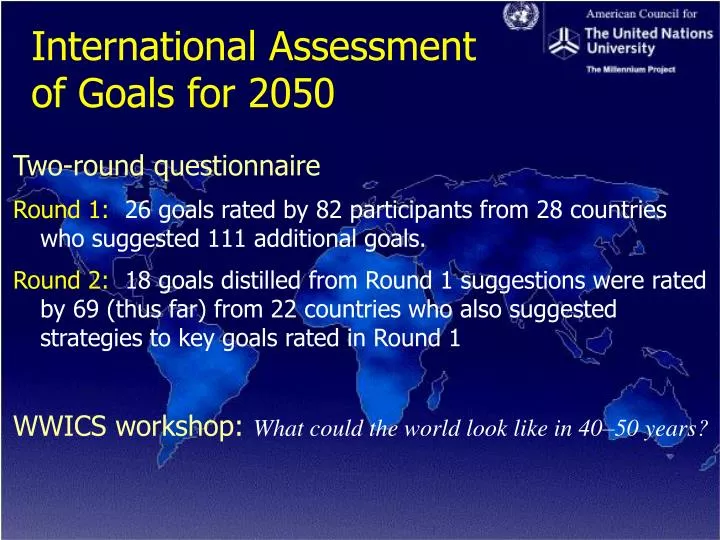 international assessment of goals for 2050