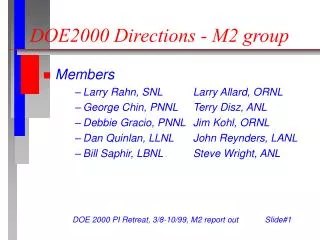 DOE2000 Directions - M2 group