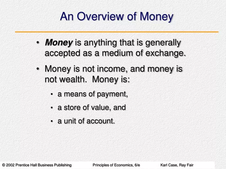 an overview of money