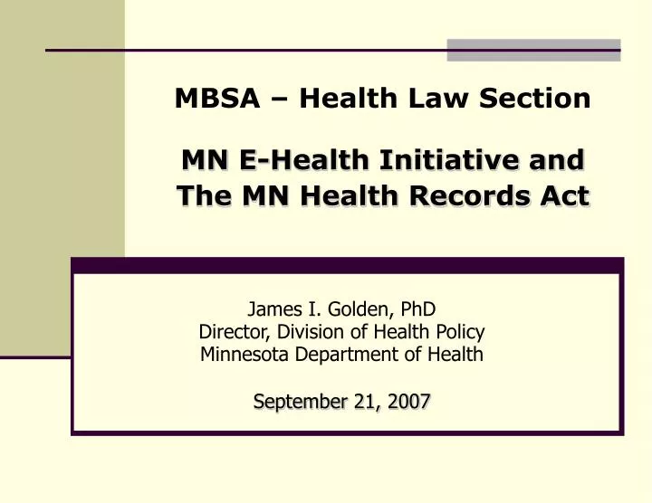 mbsa health law section mn e health initiative and the mn health records act