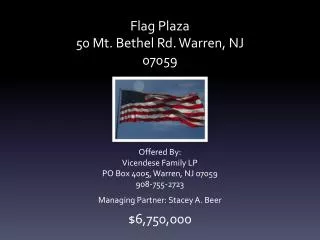 Flag Plaza 50 Mt. Bethel Rd. Warren, NJ 07059