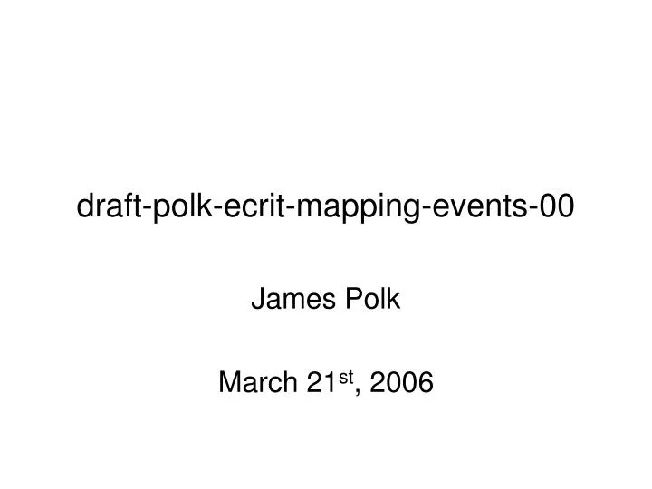 draft polk ecrit mapping events 00