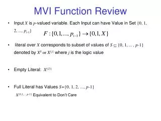 MVI Function Review