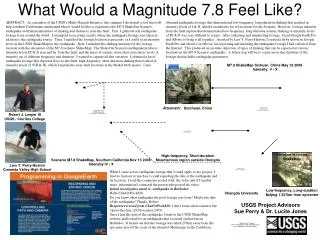 What Would a Magnitude 7.8 Feel Like?