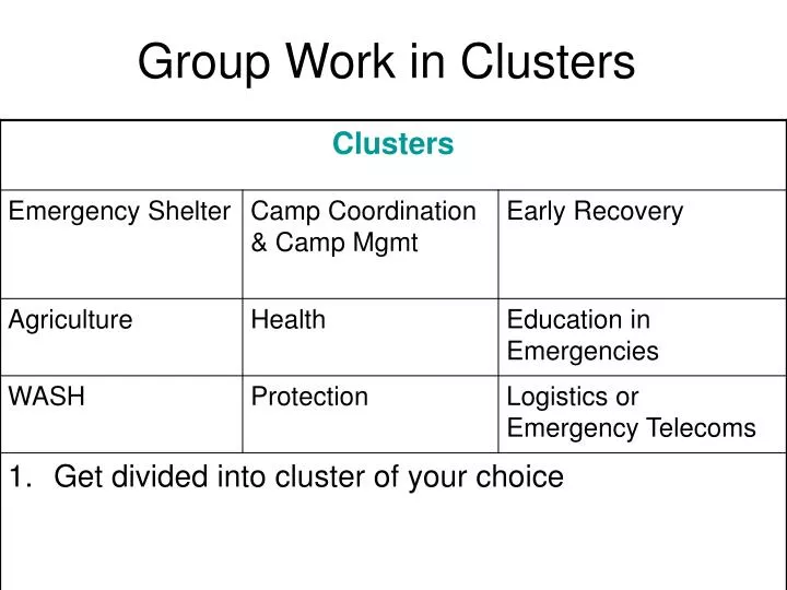 group work in clusters