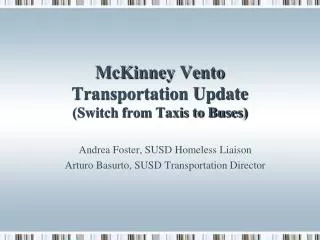 McKinney Vento Transportation Update (Switch from Taxis to Buses)