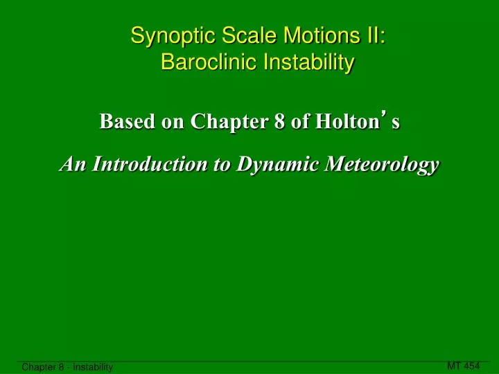 synoptic scale motions ii baroclinic instability