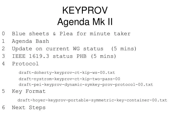 keyprov agenda mk ii