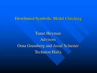 Distributed Symbolic Model Checking