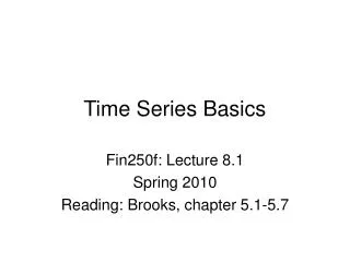 Time Series Basics