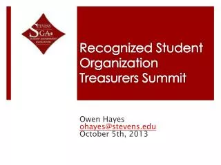 Recognized Student Organization Treasurers Summit