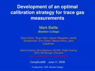Development of an optimal calibration strategy for trace gas measurements