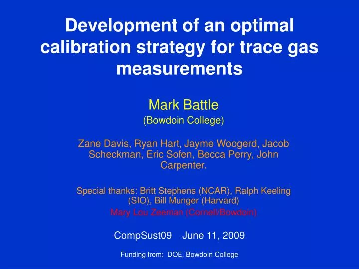 development of an optimal calibration strategy for trace gas measurements