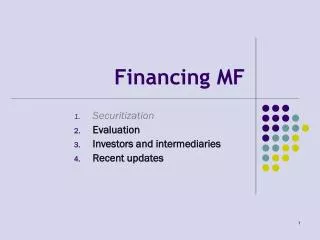 Financing MF