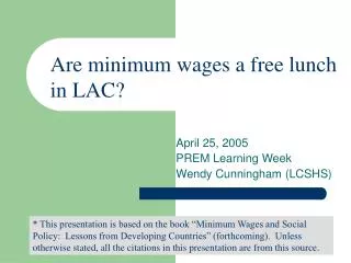 April 25, 2005 PREM Learning Week Wendy Cunningham (LCSHS)