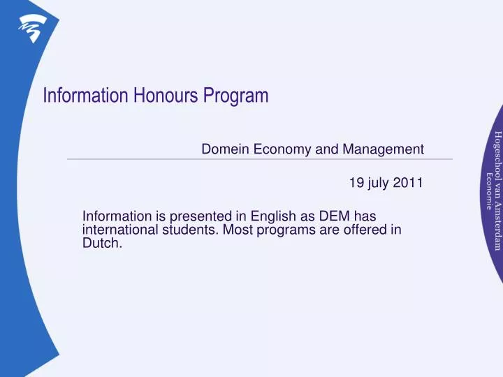 information honours program